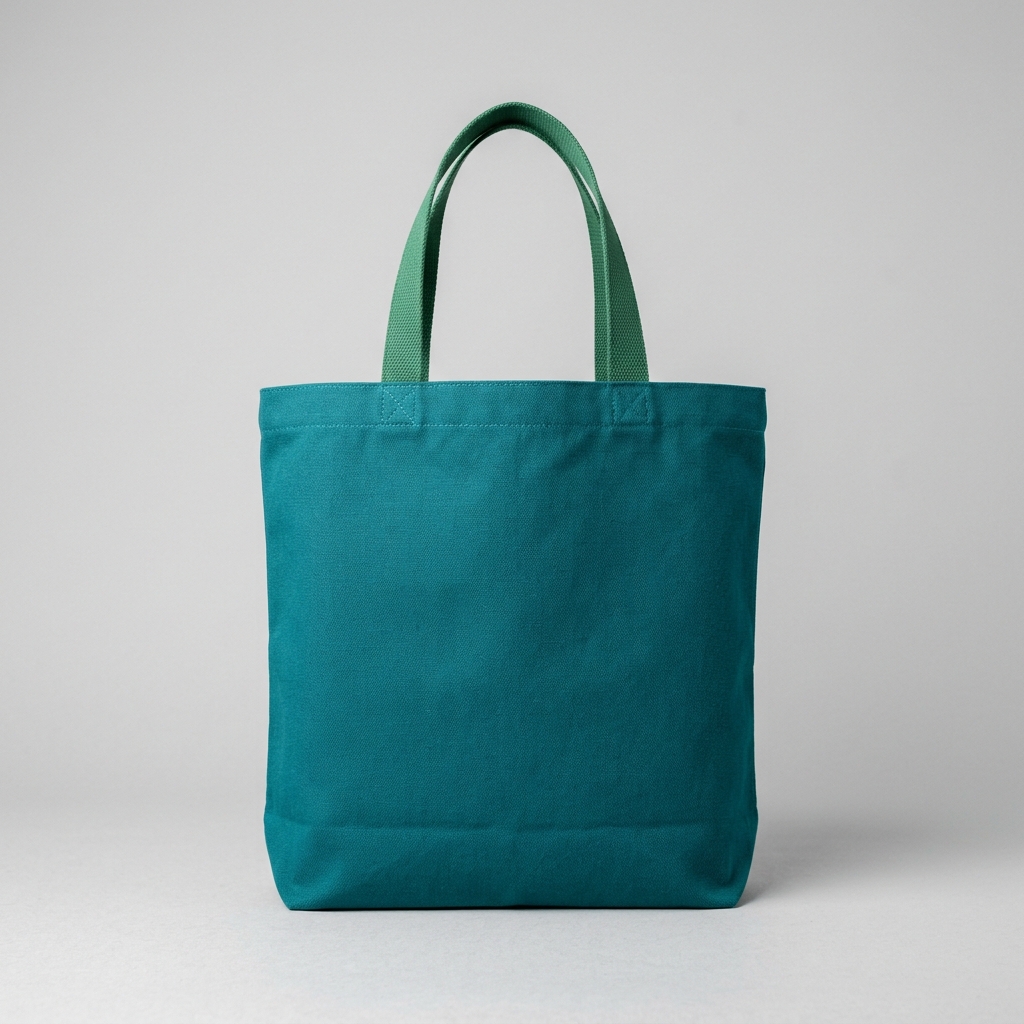 Cotton Thamboolam Bag (Teal / Green Handles)